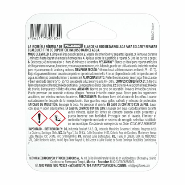 Pegamento Epóxico Blanco PEGATANKE 44 Ml - Imagen 3