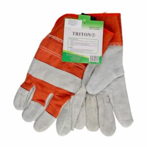 Guantes De Cuero Y Lona Gris Rojo 105" NINGBO Unidad