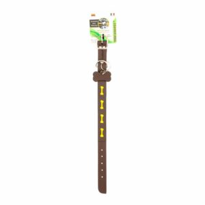 Collar Para Mascota De Cuero Hueso Amarillo Extra Small TOSCANO PET 35Cm