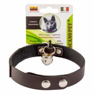 Collar Para Mascota De Cuero Patita De Colores TOSCANO 28-32Cm