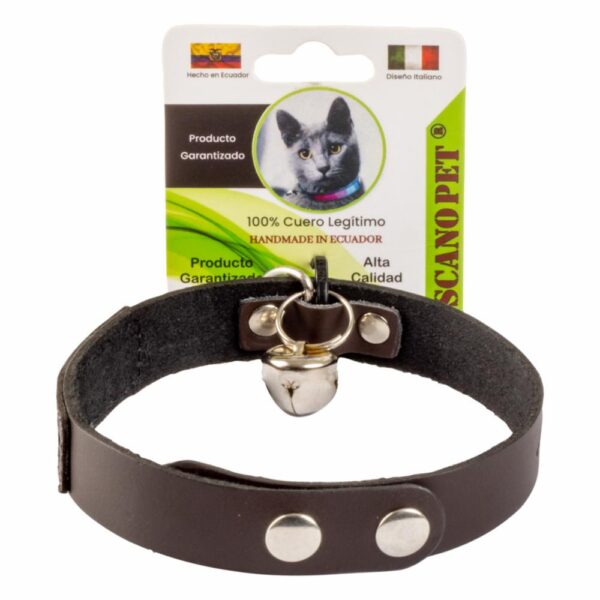Collar Para Mascota De Cuero Patita De Colores TOSCANO 28-32Cm