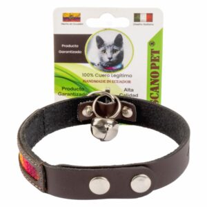 Collar Para Mascota De Cuero Banda De Colores TOSCANO PET 28-32Cm