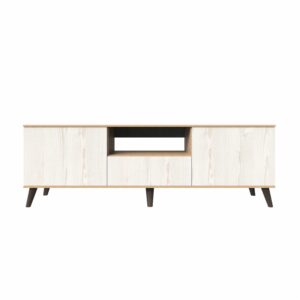 Mesa Para Tv Valladolid Color Amaranto Y Alaska MUEBLE FÁCIL MDP