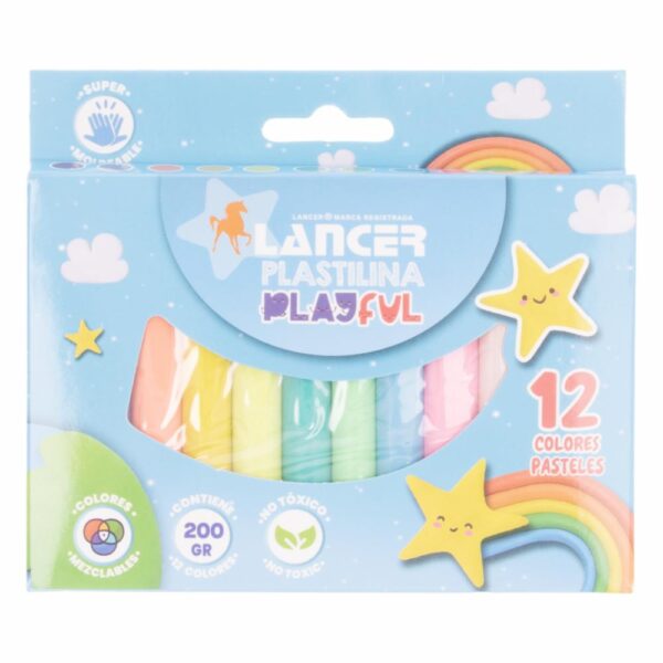 Plastilina Colores Pasteles        LANCER 12 Piezas - Imagen 3