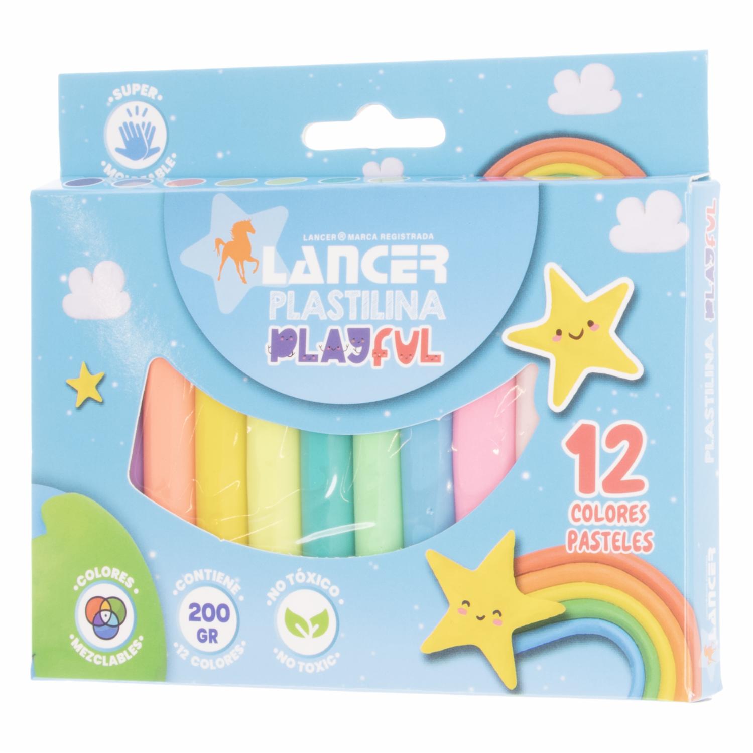 Plastilina Colores Pasteles LANCER 12 Piezas - Imagen 3