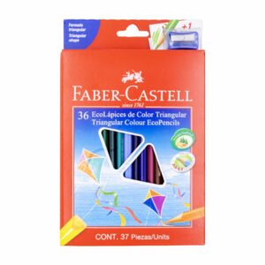 Lápices De Colores Triangulares Con Sacapuntas FABER-CASTELL X36 Uds