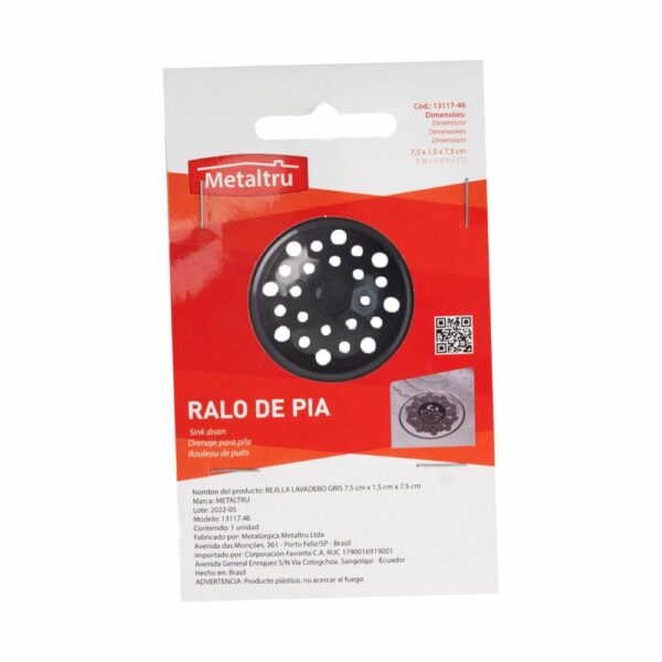 Rejilla Lavadero Gris METALTRU 7,5 Cm