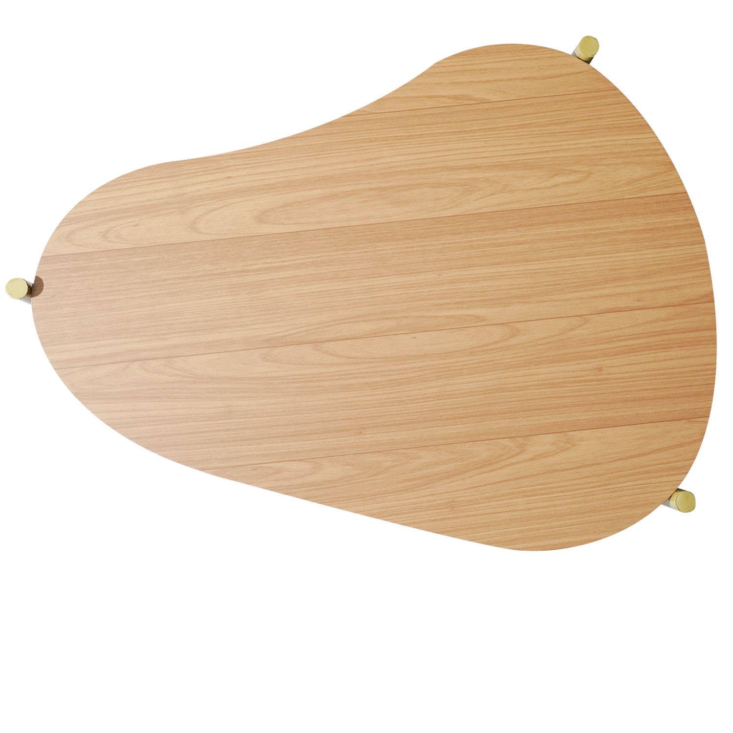 Mesa Lateral Orgánica Dos Niveles Modelo Tb629 Color Freijo DALLA COSTA Mdf Y Metal - Imagen 3