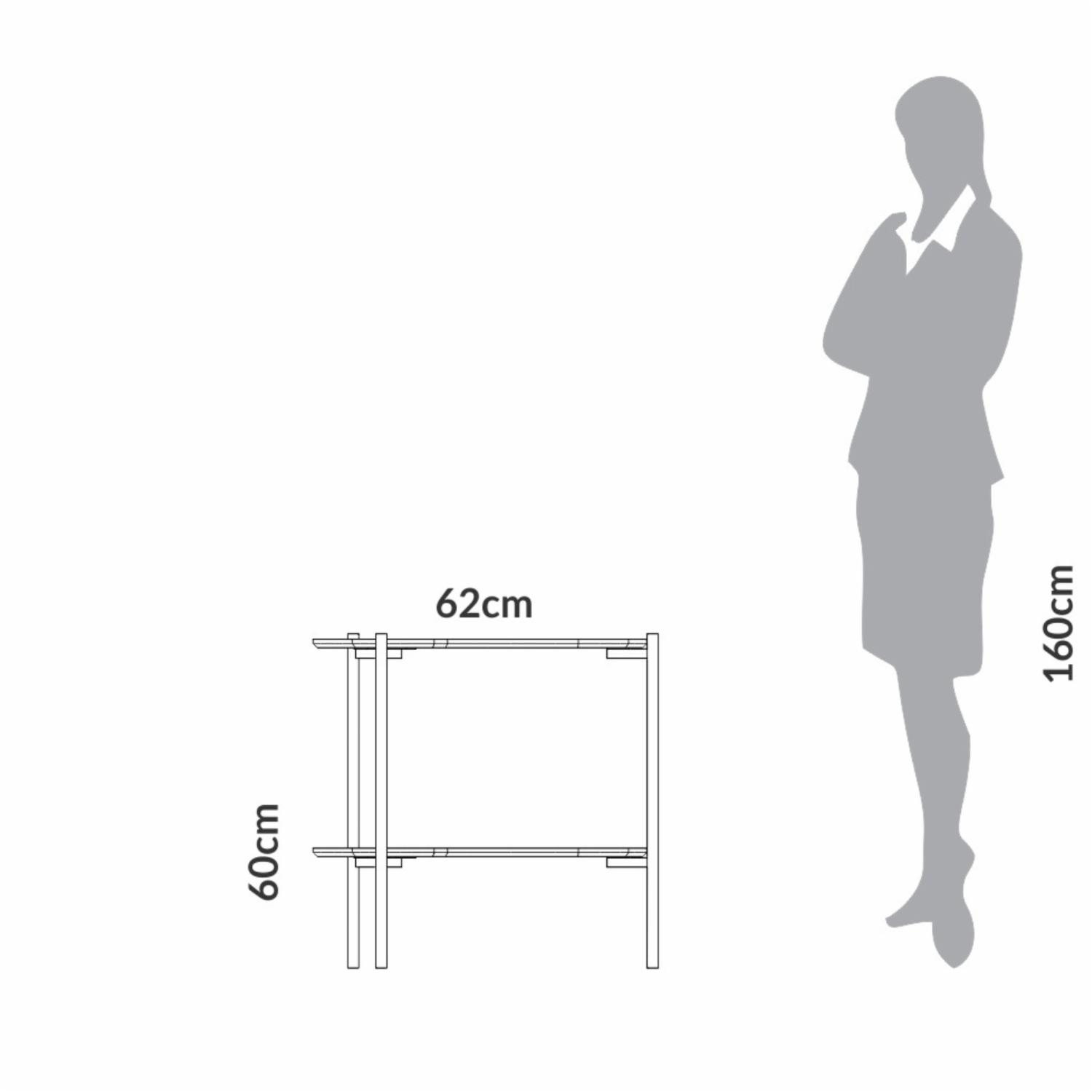 Mesa Lateral Orgánica Dos Niveles Modelo Tb629 Color Freijo DALLA COSTA Mdf Y Metal - Imagen 9