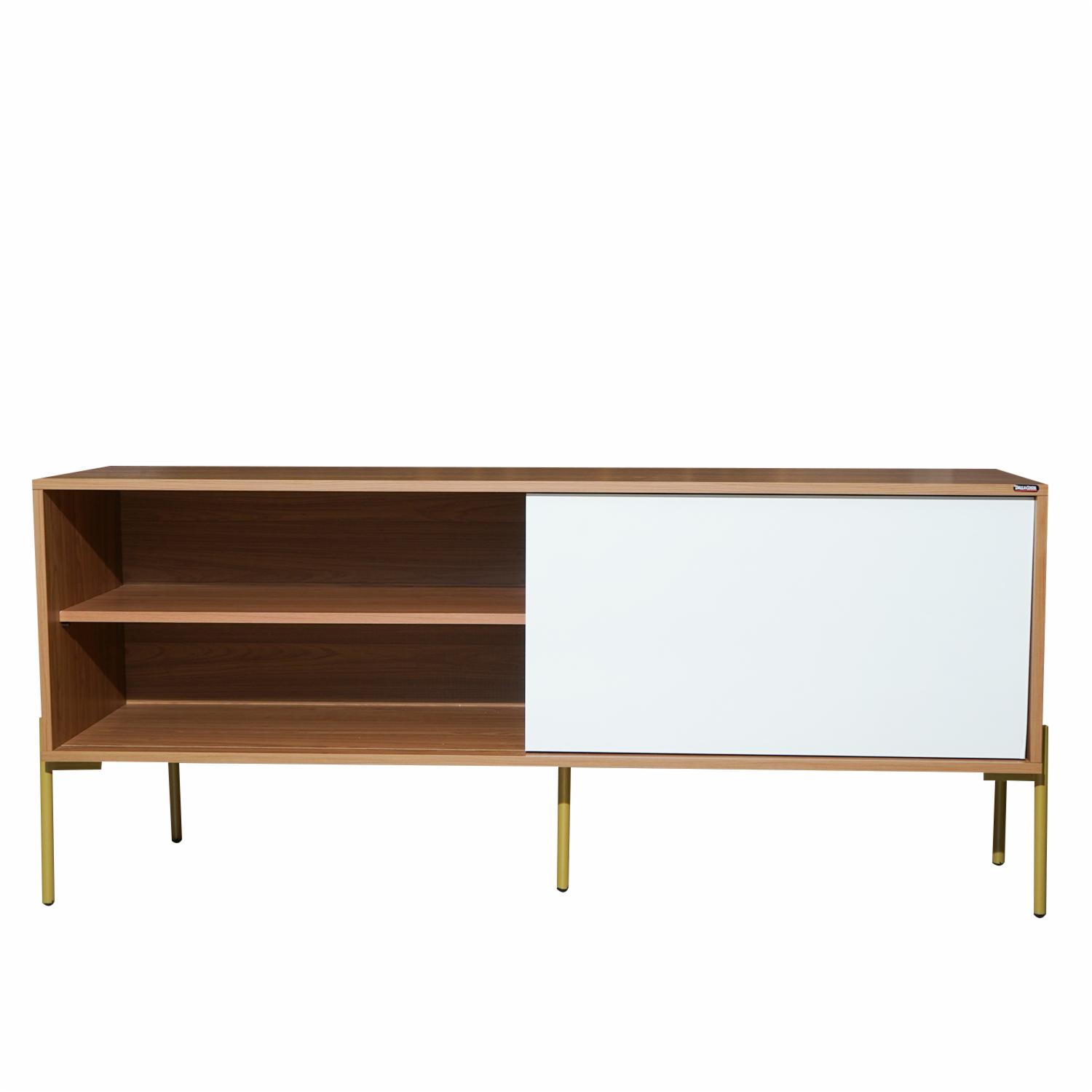 Rack Con Puerta Corrediza Freijo Blanquecino DALLA COSTA MDF - Imagen 2