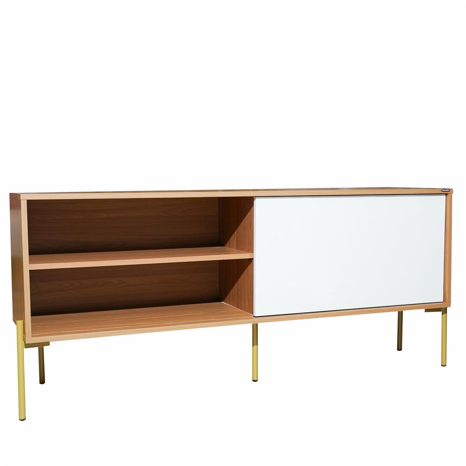 Rack Con Puerta Corrediza Freijo Blanquecino DALLA COSTA MDF - Imagen 3