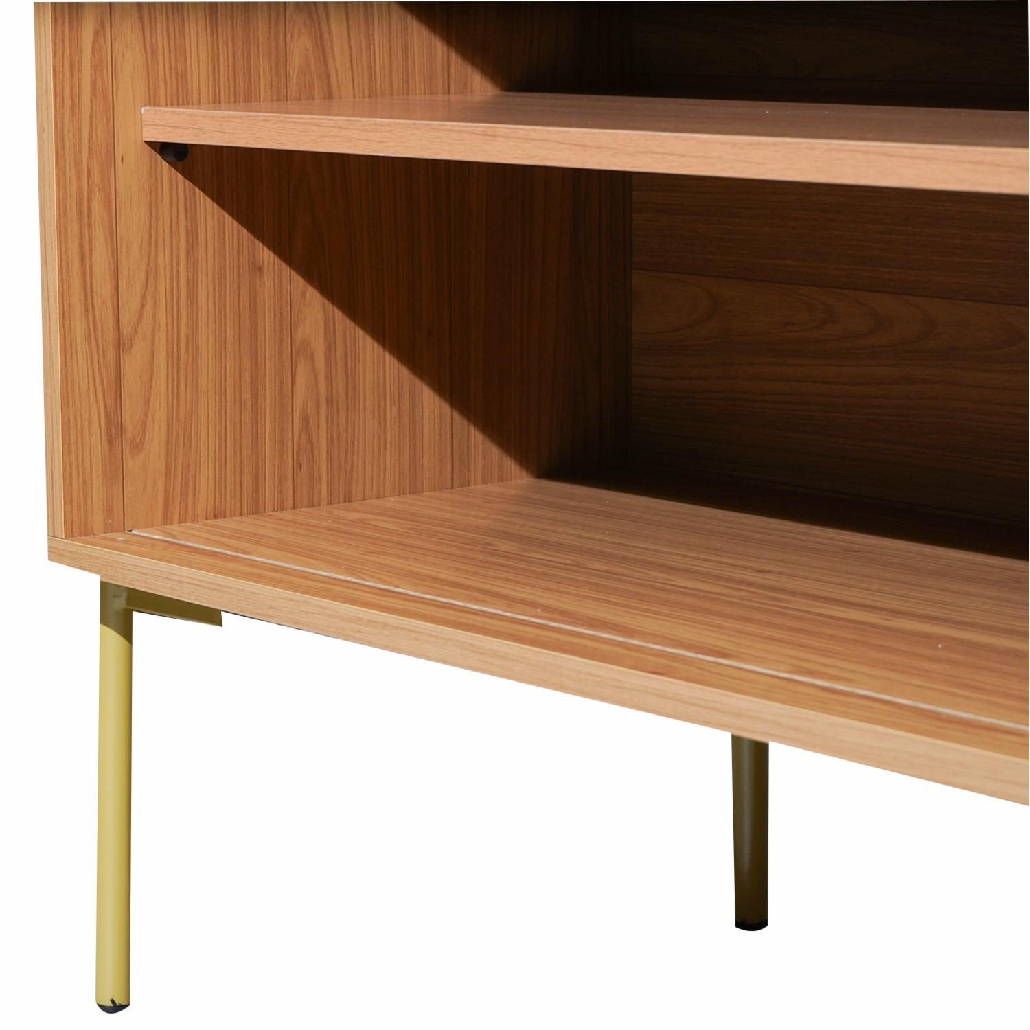 Rack De Tv Con Puerta Corrediza Freijo Blanquecino DALLA COSTA MDF