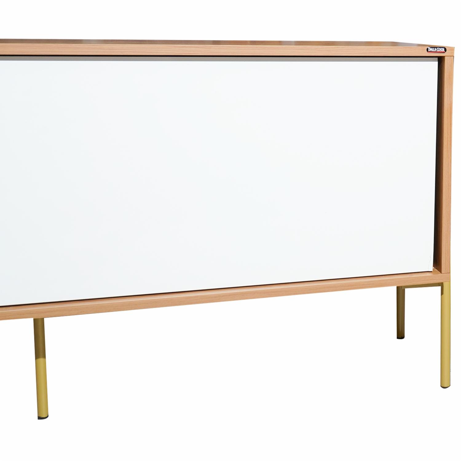 Rack De Tv Con Puerta Corrediza Freijo Blanquecino DALLA COSTA MDF