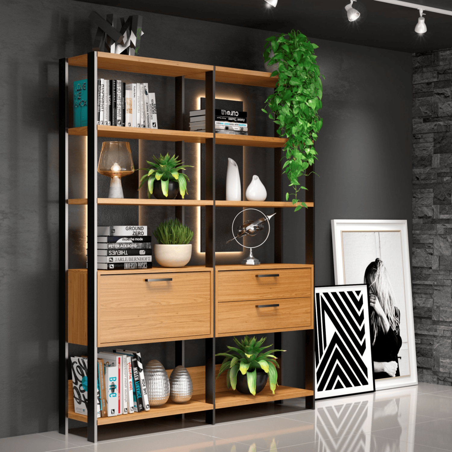 Estantería Modelo C59 Pfj 3 Cajones Color Freijo DALLA COSTA Mdf - Imagen 9