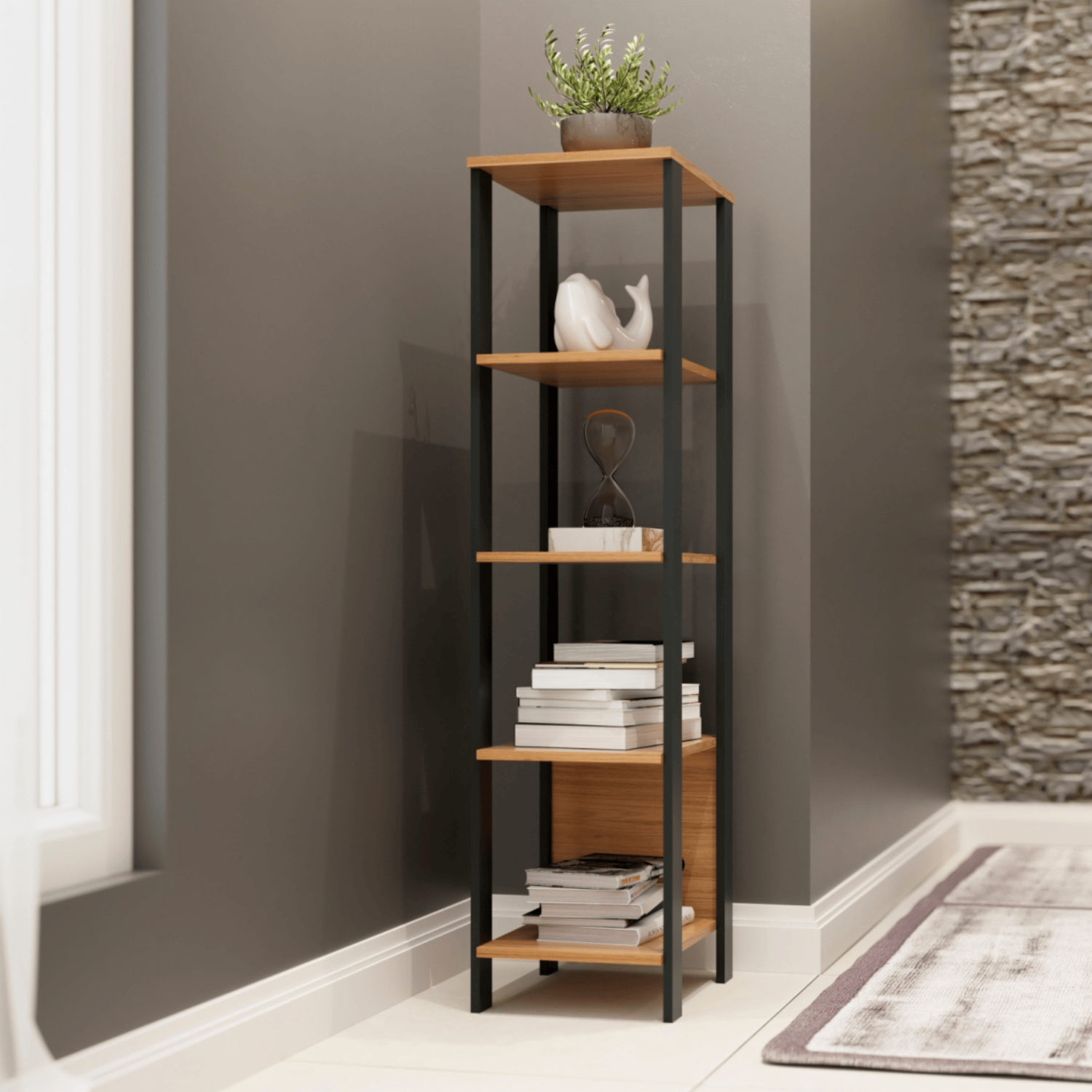 Librería Freijo Y Negro DALLA COSTA Mdf