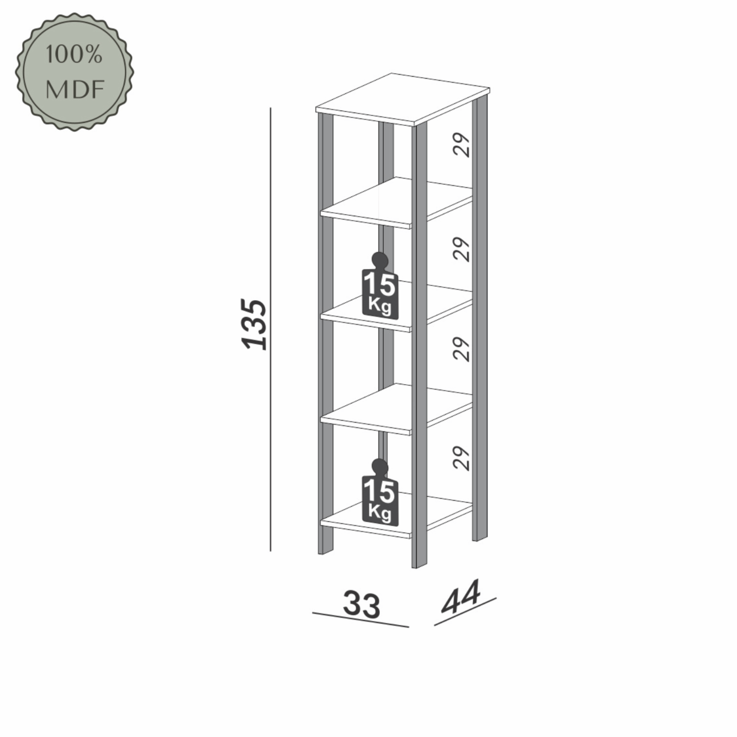 Librería Freijo Y Negro DALLA COSTA Mdf
