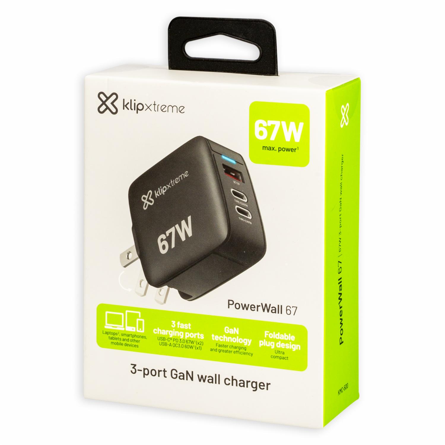 Cargador De Pared 2 Puertos Usb-C KLIPXTREME 67 W - Imagen 2