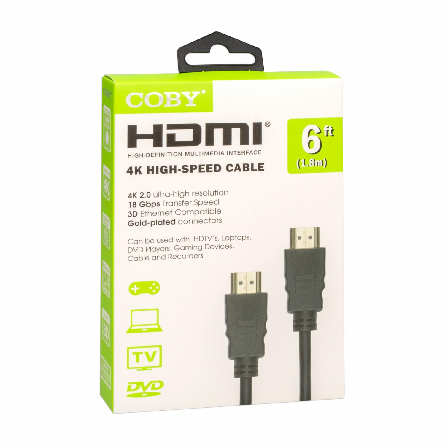 Cable Hdmi Negro COBY 6Ft - Imagen 3