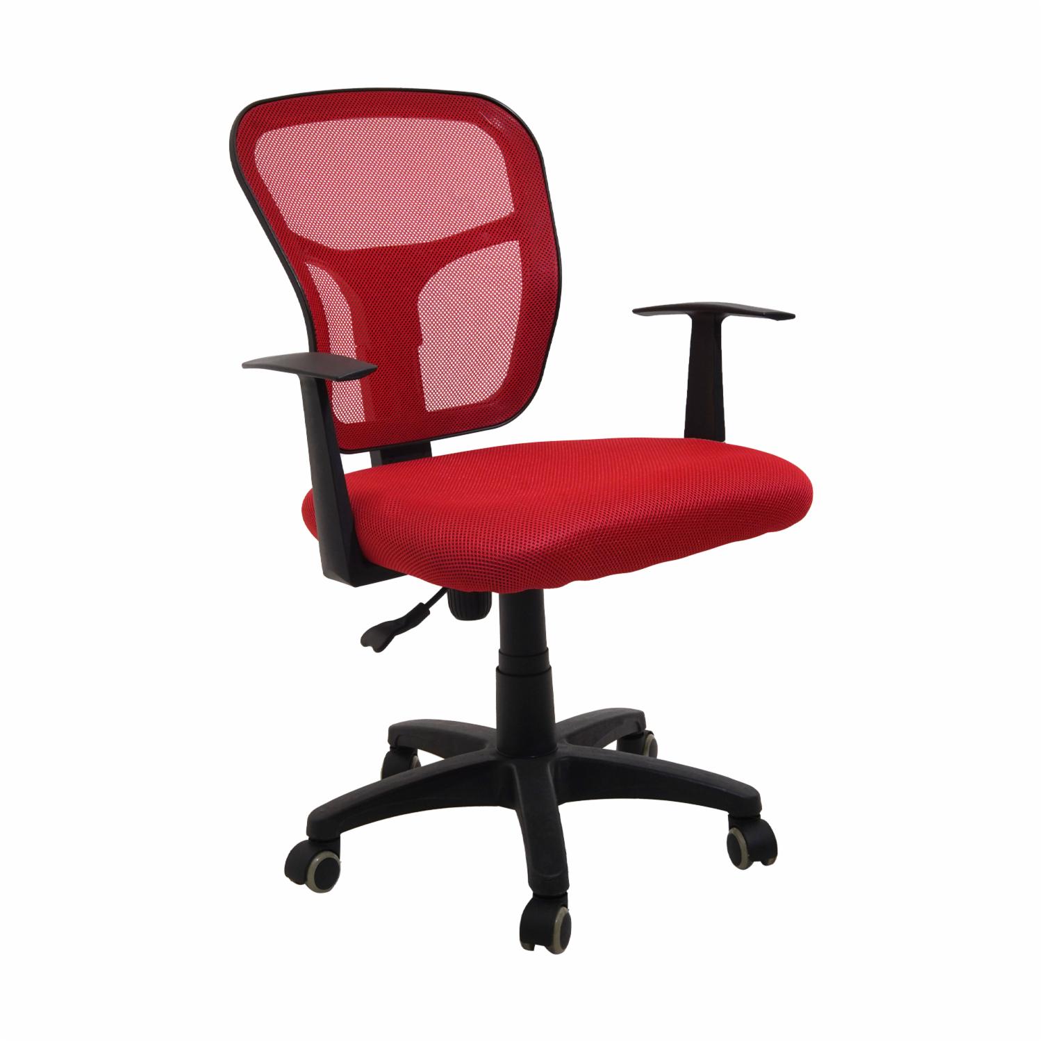 Silla De Oficina Roja Con Negra FREE HOME Textil - Imagen 2
