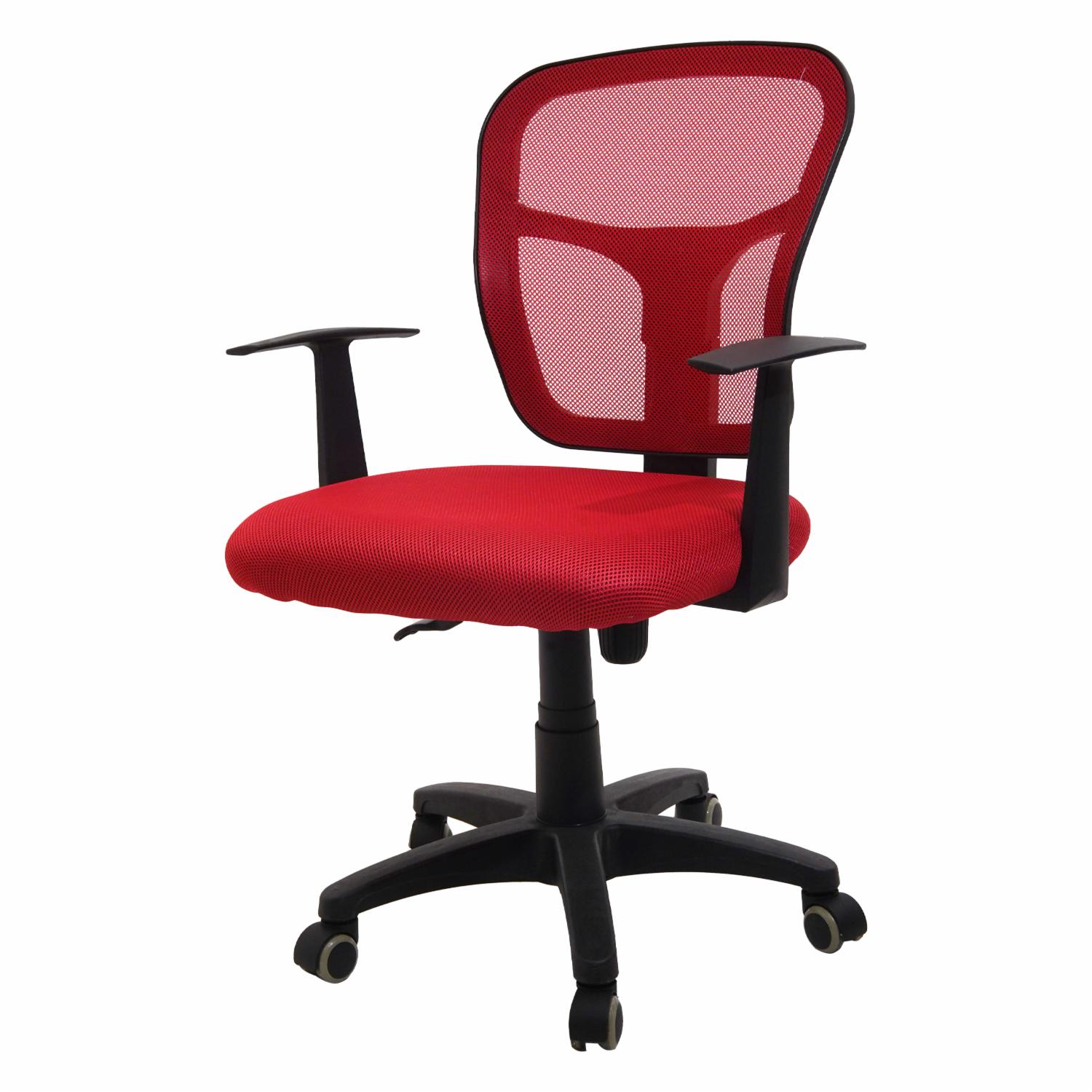 Silla De Oficina Roja Con Negra FREE HOME Textil - Imagen 3