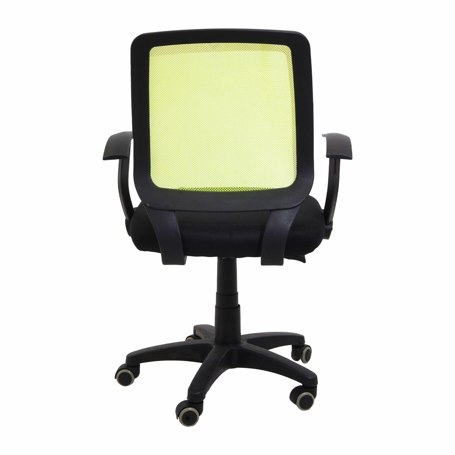 Silla De Oficina Negra Con Espaldar Verde FREE HOME Textil - Imagen 4