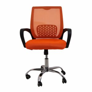 Silla De Oficina Brazos Naranja Con Negro FREE HOME Textil