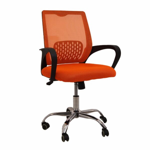 Silla De Oficina Brazos Naranja Con Negro FREE HOME Textil - Imagen 2