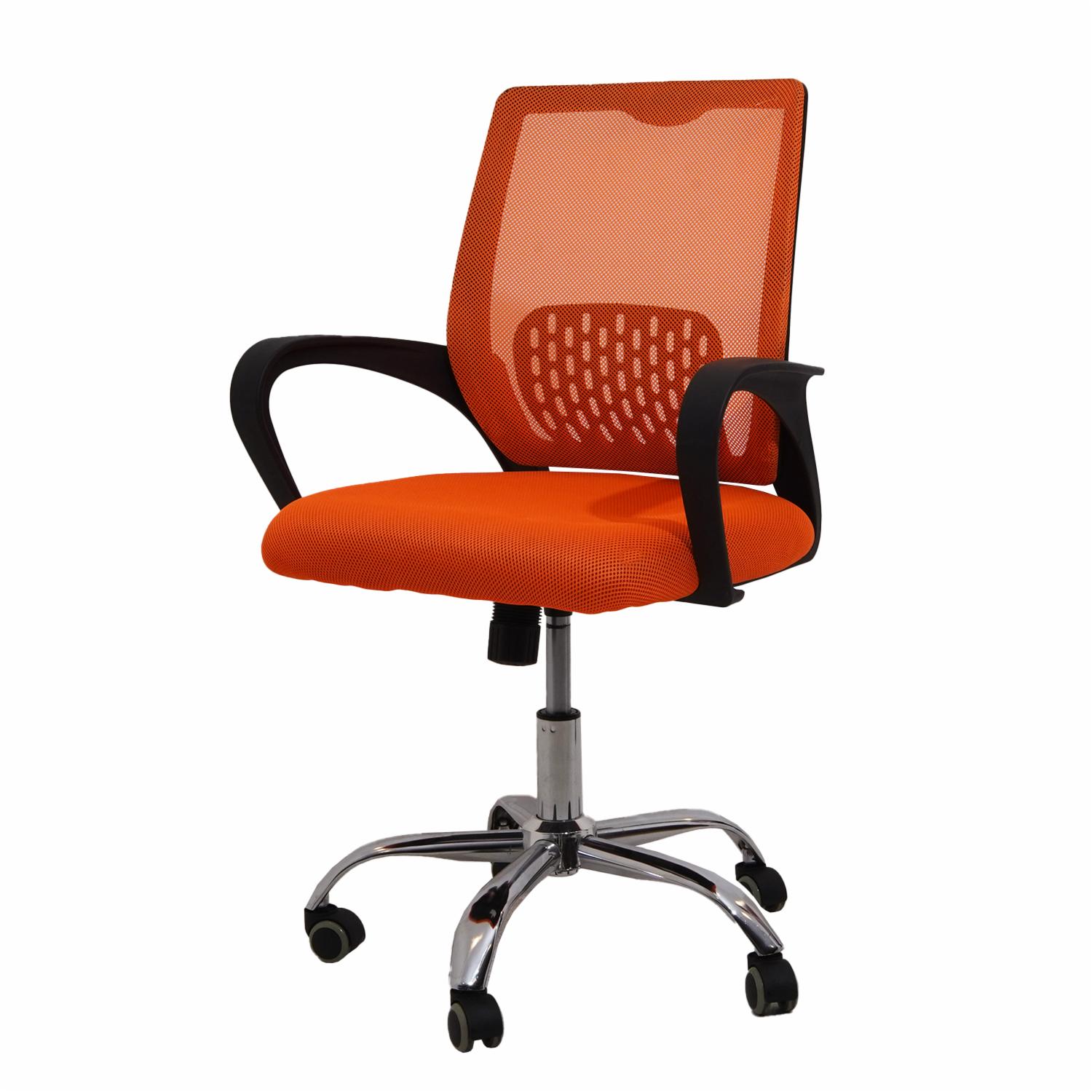 Silla De Oficina Brazos Naranja Con Negro FREE HOME Textil - Imagen 3