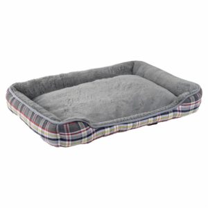 Cama Para Mascota Cuadrada Combinación Gris Escocés PETSTAR 70 X 55 X 10 Cm