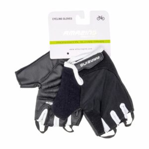 Guantes De Ciclismo Negro Blanco Sin Dedos AMAZING Talla Mediano