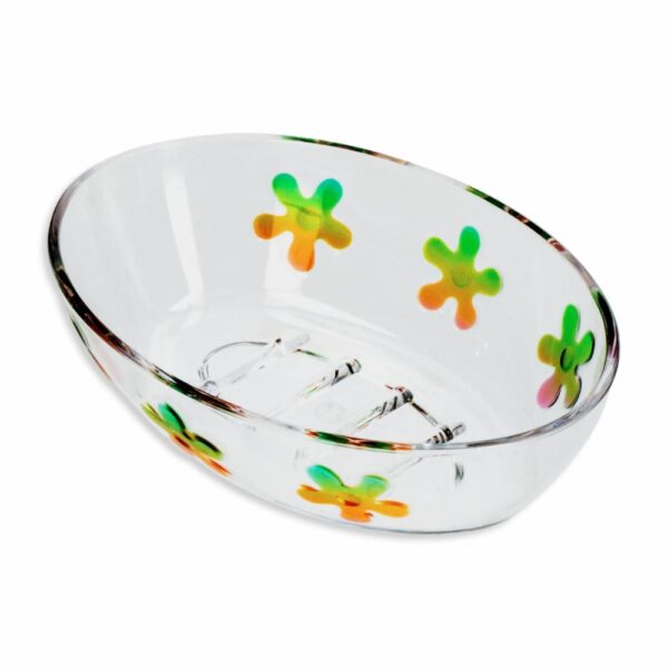 Jabonera Clear Flores HOUSEWIN Unidad - Imagen 3