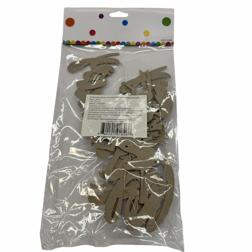 Banner Led Happy Birthday Unicornio BALLOON Unidad - Imagen 2