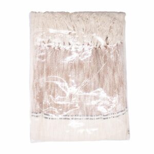 Cobija Tejida Beige/ladrillo Base Flecos FREE HOME 130 X 170 Cm