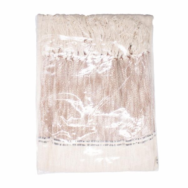 Cobija Tejida Beige/ladrillo Base Flecos FREE HOME 130 X 170 Cm