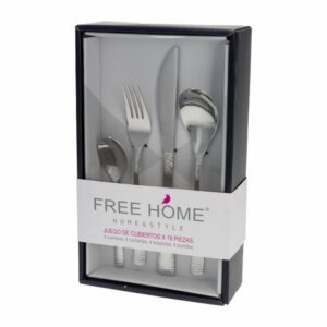 Set De Cubiertos Romon Mirror Silver FREE HOME 16 Piezas