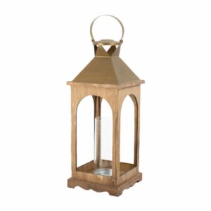 Farol Decorativo De Madera Y Metal Abierto FREE HOME 51 Cm