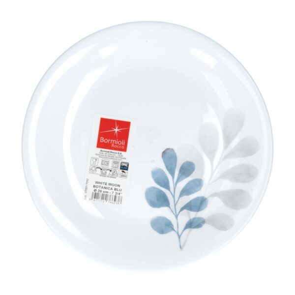 Plato Postre White Moon Hojas BORMIOLI ROCCO 20 CM - Imagen 2