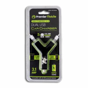 Cargador De Auto Dual USB PREMIER 3,1 Amp