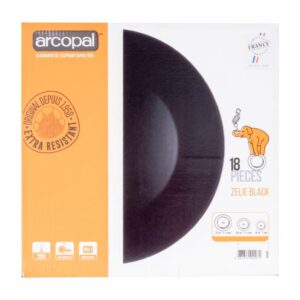 Vajilla Zelie Negro ARCOPAL 18 Piezas