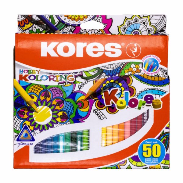Pinturas De Colores Triangulares KORES X50Uds