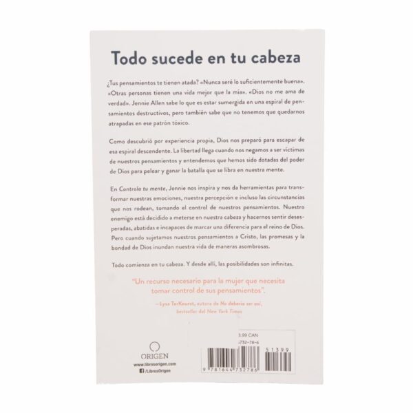 Libro Controla Tu Mente ORIGEN 265 Páginas - Imagen 2