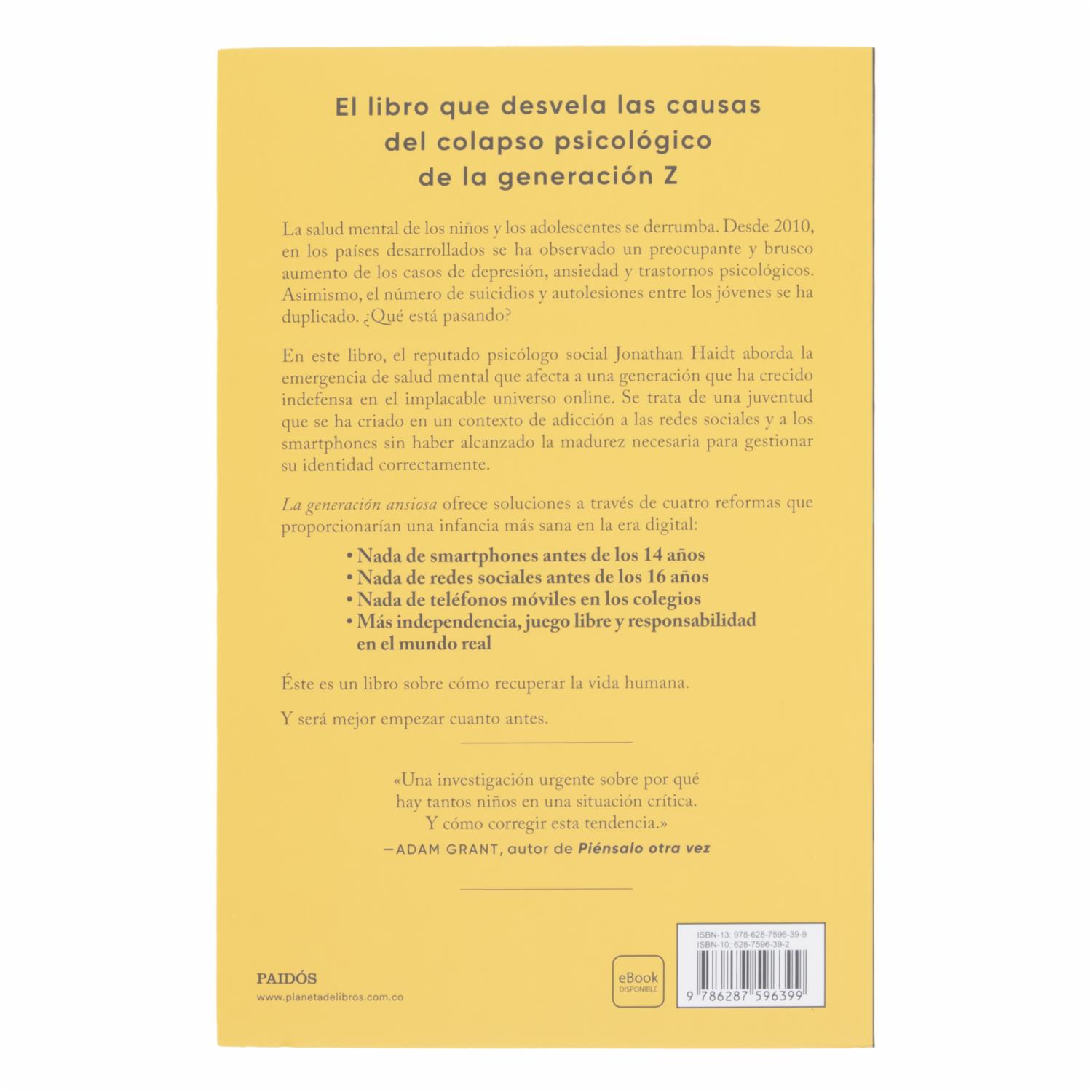 Libro La Generacion Ansiosa PAIDÓS 378 Páginas - Imagen 2
