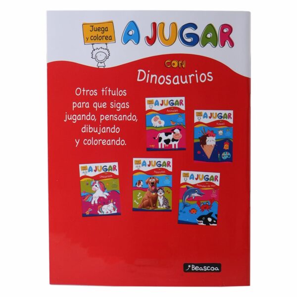 Libro A Jugar Con Dinosaurios Juega Y Colorea BEASCOA 20 Páginas - Imagen 2