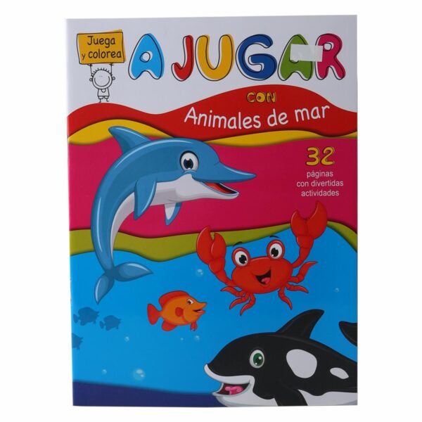 Libro A Jugar Con Animales De Mar  Juega Y Colorea BEASCOA 32 Páginas