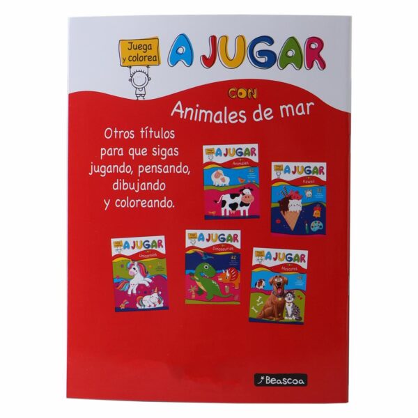 Libro A Jugar Con Animales De Mar  Juega Y Colorea BEASCOA 32 Páginas - Imagen 2