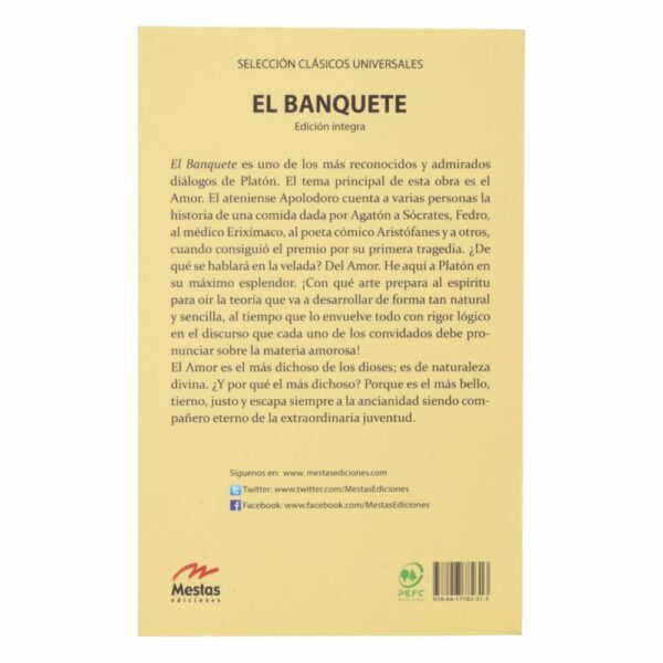 Libro El Banquete Platón MESTAS 145 Páginas - Imagen 2