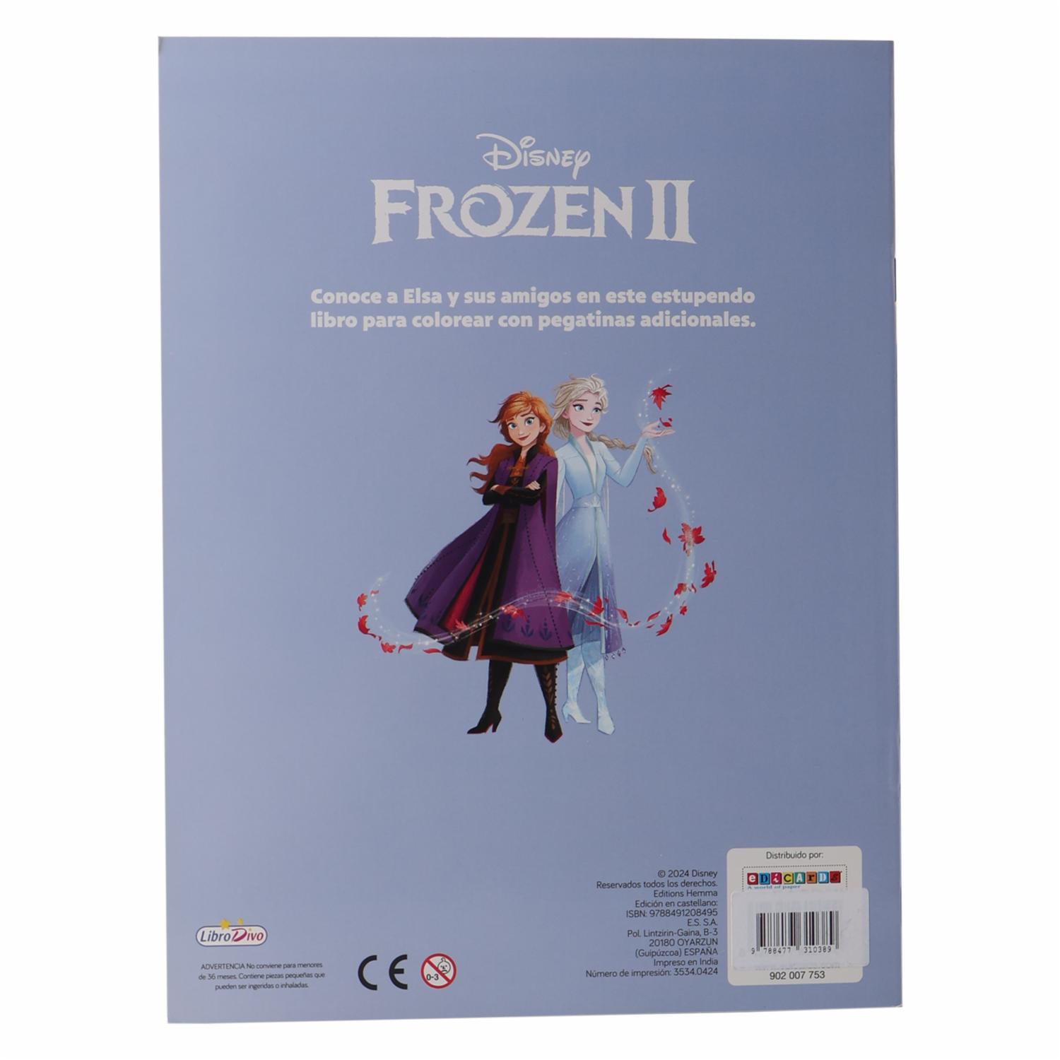 Libro Disney Frozen II Color Con Pegatinas EDICARDS 20 Páginas - Imagen 2