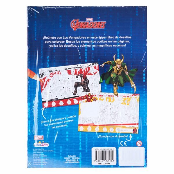 Libro Spiderman/Vengadores Busca Colorea DISNEY 16 Páginas - Imagen 2