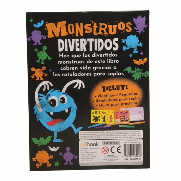 Libro Set Arte Con Espray Monstruos Divertidos EDIBOOK 48 Páginas - Imagen 2