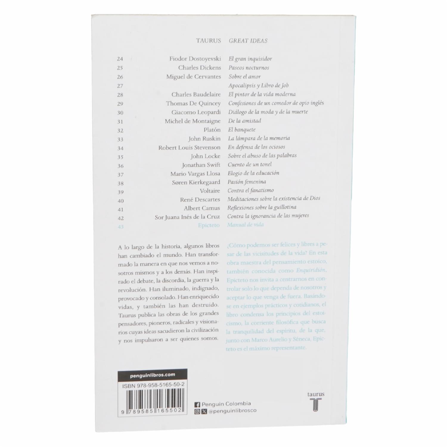 Libro Manual De Vida Epicteto TAURUS 258 Páginas